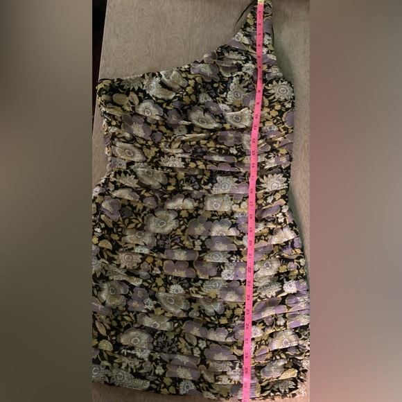 Zara One Shoulder Ruched Floral Minidress Size Medium NWT - Picture 9 of 9